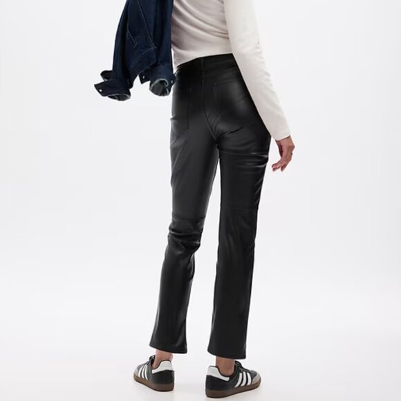 NWT Gap High Rise Vegan Leather Vintage Slim Pants - Picture 5 of 10